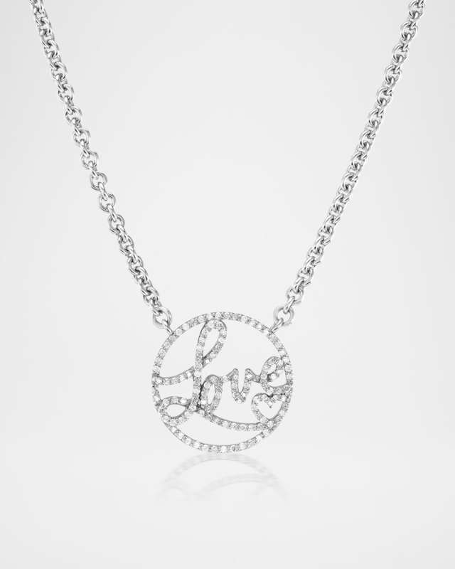 Sterling Silver Diamond Love Connector Chain Necklace